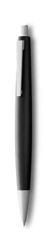 LAMY 2000 Kugelschreiber 201 – Kuli aus Polycarbonat und Edelstahl, strichmattiert in der Farbe Schwarz, matt – Mit Großraummine Schwarz – Strichbreite M