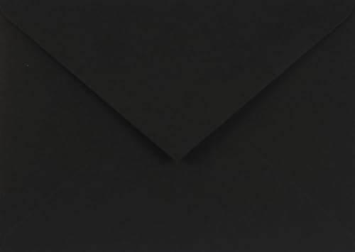 Netuno 25 Umschläge Schwarz DIN C6 114 x 162 mm 115g Sirio Color Nero schwarze Briefumschläge Spitzklappe elegante Briefhüllen Schwarz Einladungsumschläge Hochzeit Papierbriefumschläge hochwertig