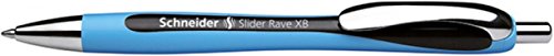 Schneider 132501 Slider Rave Kugelschreiber mit Viscoglide-Technologie, Schwarz, 1 Stück