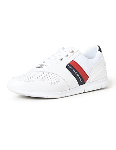 Tommy Hilfiger Damen Sneakers Lightweight Leather Sneaker, Weiß (Rwb), 40