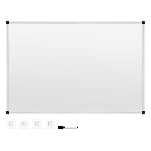 Navaris Kombiboard Tafel mit Aluminium Rahmen - 90x60cm Whiteboard Magnettafel zum Beschriften doppelseitig - Magnet Board Magnetwand inkl. Marker