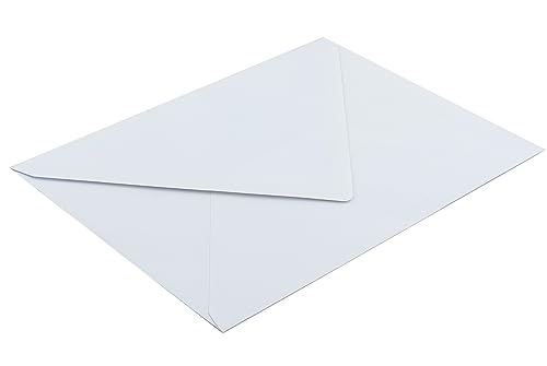 DIN B6 Briefumschläge, 125 x 176 mm, 90 g/m², Weiß, 100 Stück, Nassklebung, Spitze Klappe, Ohne Fenster, Blanke Briefhüllen