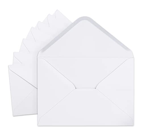 Mocraft 25 Weiß Briefumschläge mit Nassklebung Umschläge B6 Vintage kraftpapier Kuvert Briefumschläge Ohne Fenster Für Hochzeit Gruß-Karten Einladungen