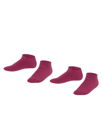 ESPRIT Unisex Kinder Sneakersocken Foot Logo 2-Pack K SN Baumwolle kurz einfarbig 2 Paar, Rot (Scarlet 8859), 31-34