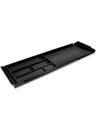 vabo Schreibtisch-Unterbauschublade aus Metall, Hängeschublade mit herausnehmbarem Einsatz, ausziehbare Schreibtisch-Schublade in schwarz