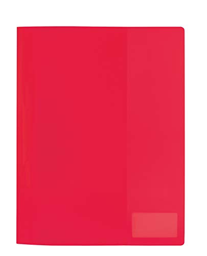 HERMA 19490 Schnellhefter A4 Transluzent Rot, Sichthefter aus Kunststoff mit Beschriftungsetikett, Einstecktasche & Metallheftzunge, stabiler Plastik Schnellhefter für Schule & Büro
