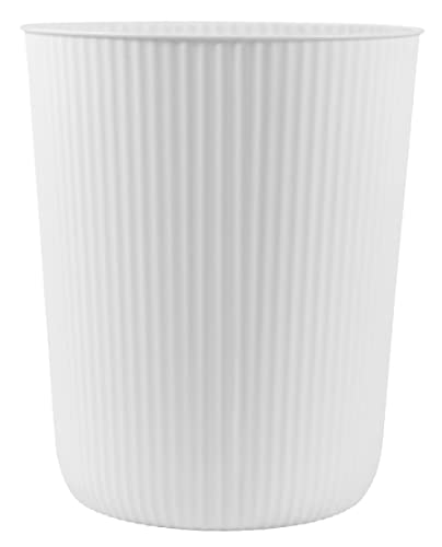 MIEDEON Kleiner Mülleimer 6 Liter Abfalleimer aus Plastik Rundform Küche Mülleimer für Badezimmer, Küche, Zuhause, Büro, Wohnzimmer, Kinderzimmer (Weiß)