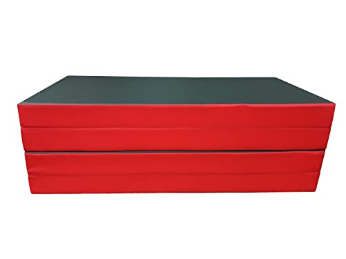 Turnmatte Klappbar 200 x 100 x 8 cm (Green-Red) Weichbodenmatte Gymnastikmatte