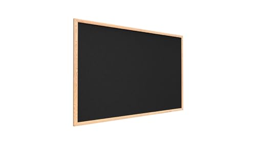 ALLboards Schwarz Pinnwand mit Holz Rahmen 90x60cm Korktafel Korkwand Pinnwand Kork Grau Oberfläche