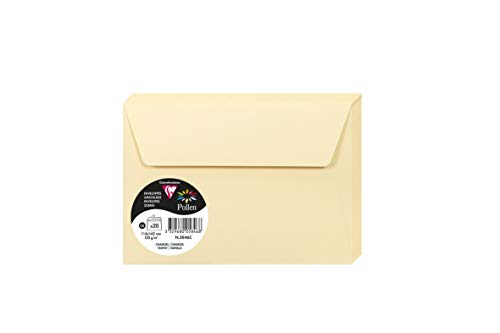 Clairefontaine 5846C - Packung mit 20 Umschläge Pollen, Format C6, 114 x 162mm, 120g, ideal für Ihre Einladungen und Korrespondenz, Beige, 1 Pack