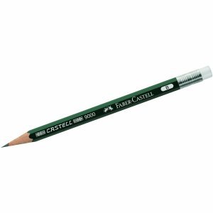 Faber-Castell 3 x Ersatzbleistift für Perfect Pencil Castell 9000 B mit Radiergummi