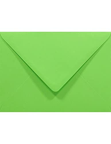 Netuno 50 Brief-Umschläge Grün DIN B6 125x 175 mm 80g Rainbow Briefkuverts farbig Spitzklappe ohne Fenster grüne Briefumschläge Hochzeit Geburtstag Taufe Weihnachten Umschläge bunt Briefhüllen C6