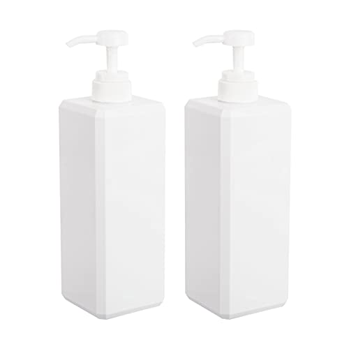 1000 ml Seifenspender 2er-Set Pumpspender aus Kunststoff Leerflasche Soap Dispenser Lotionspender optimal für Küche Bad Flüssigseifen - Weiß