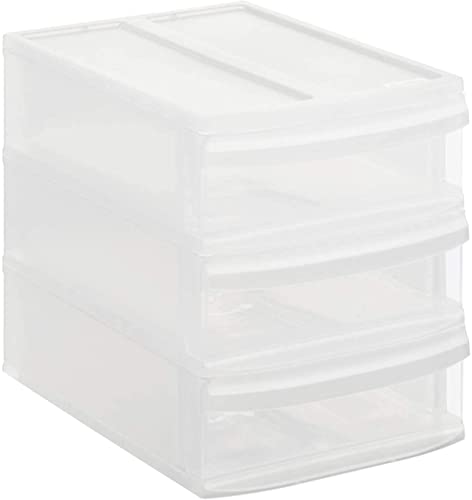 Rotho Systemix Schubladenbox mit 3 Schüben, Kunststoff (PP) BPA-frei, transparent, S/A5 (26,5 x 19,2 x 23,3 cm)