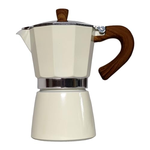 KRISEN-PROVIANT Karlspace Premium-Espressokocher Kaffee Aluminium für 6 Tassen - in verschiedenen Farben - Herdplatte, Espressokocher, Italienischen Kaffee, Moka-Kanne Kaffeebereiter Aluminium (Weiß)