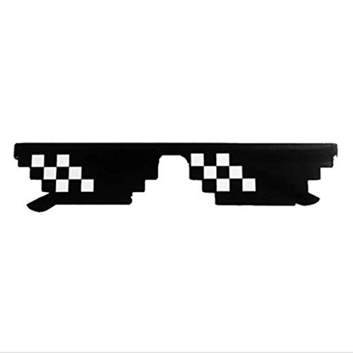 Ba30DEllylelly Mosaik Pixel Brille Sonnenbrille Codierte Sonnenbrille Geburtstagsgeschenk Bühnenperformance Tragbare Brille