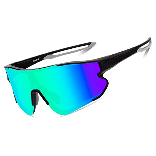 Eninedeuisou Sonnenbrille Fahrradbrille TR90 Rahmen für Herren Damen UV 400 Schutz Schutzbrille MTB Sportbrille für Outdoorsport Radfahren Fahren Laufen Baseball