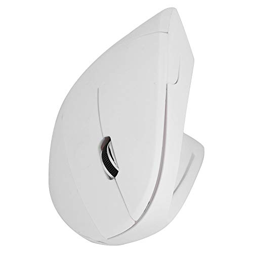Hakeeta Kabellose vertikale Maus, Optische kabellose ergonomische vertikale Gaming-Maus mit 1600 DPI, verzögerungsfrei für PC/Laptop(Weiß)