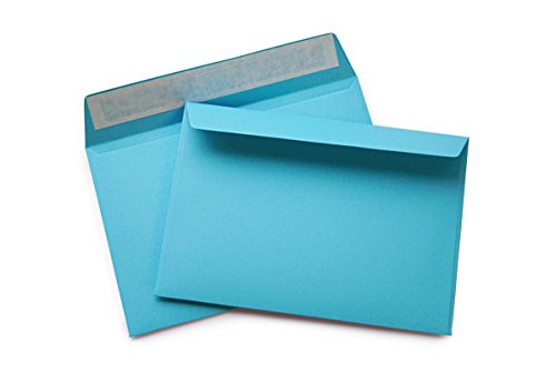 hochwertige Briefumschläge C6 114x162 mm (blau) 120 g/m² ohne Fenster haftklebend (Artikel 509A) (100)