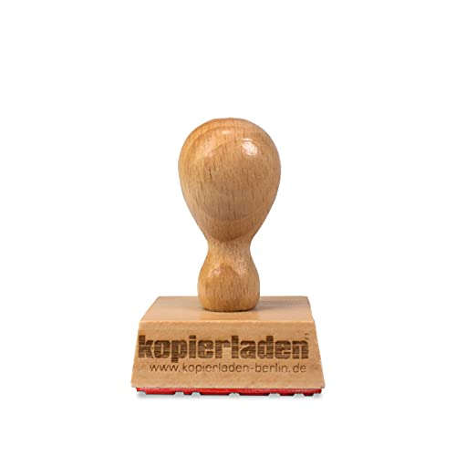 Holzstempel 40 mm, mit individueller Stempelplatte - Stempel selbst gestalten - Bürostempel, Textstempel, Adressstempel