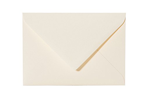 25 Stück hochwertige Briefumschläge mit Dreieckslasche 80g 14x19 cm, Farbe: 01 zartcreme