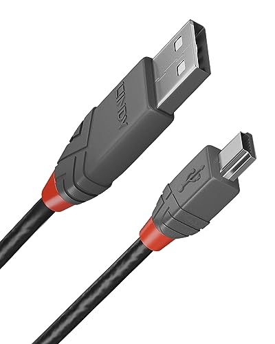 LINDY 36721 0,5m USB 2.0 Typ A an Mini-B Kabel, Anthra Line Anthrazit