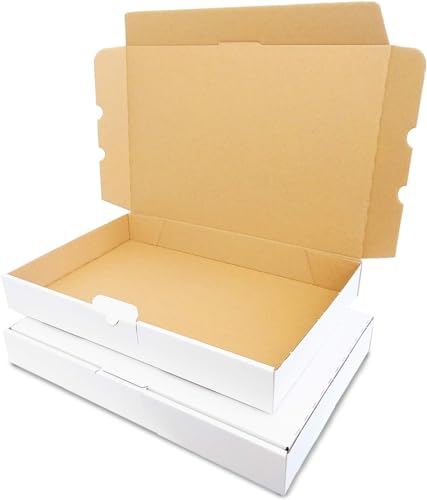 verpacking Maxibriefkartons 350 x 250 x 50 mm Maxibrief MB-5 Weiß Versand Post Faltschachtel DIN A4 | B4 (Innenmaß 340 x 245 x 46 mm) Versandschachtel Büchersendung (10 Stück)