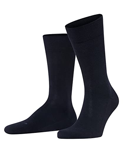 FALKE Herren Socken Sensitive London M SO Baumwolle mit Komfortbund 1 Paar, Blau (Dark Navy 6375) neu - umweltfreundlich, 43-46