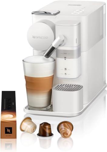Nespresso De'Longhi Lattissima One EN510.W Kaffeekapselmaschine mit automatischem Milchsystem, 3 Direktwahltasten, 1 L Wassertank, 19 bar Pumpendruck, nur 25 Sek. Aufheizzeit, Auto-Abschaltung, weiß