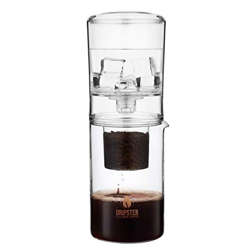 DRIPSTER 2-in-1 Cold Brew Dripper (4 Tassen / 600ml), Cold Brew Coffee Maker - Kaffeebereiter für kaltgebrühten Kaffee und Tee, Kaffeemaschine für Kaltextraktion, Transparent