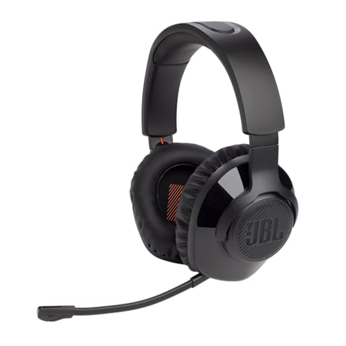 JBL Quantum 350 Over-Ear Gaming Headset – Wireless 2.4 GHz und USB-C-Anschluss – Mit abnehmbarem Boom Mic und QuantumSurround Sound – Schwarz
