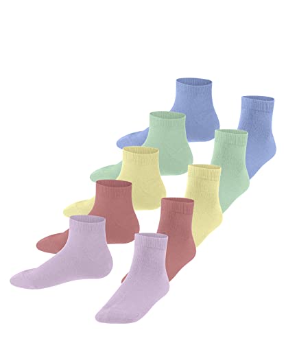 ESPRIT Unisex Kinder Sneakersocken Solid-Mix 5-Pack K SN Baumwolle kurz einfarbig 5 Paar, Mehrfarbig (Sortiment 0030), 35-38