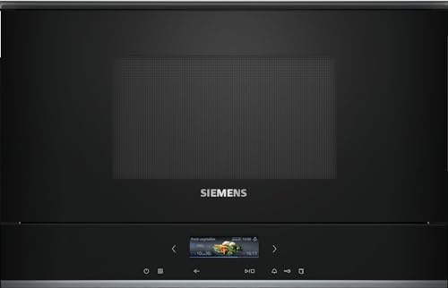 Siemens BF722R1B1 iQ700 Einbau-Mikrowelle, Schwarz, cookControl7 - Automatikprogramme, humidClean Plus - Innenraumreinigung, cookControl Plus - für beste Ergebnisse, TFT-Full-Touchdisplay