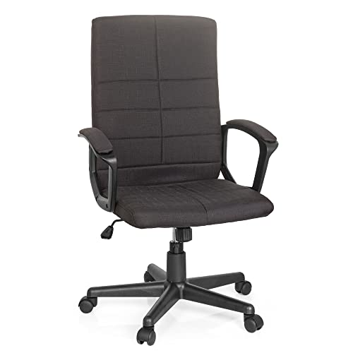MyBuero Home-Office Bürostuhl STARTEC CL200 Stoff Schreibtisch-Stuhl mit Armlehnen, Drehstuhl Büro-Sessel gepolstert, Schwarz 725202
