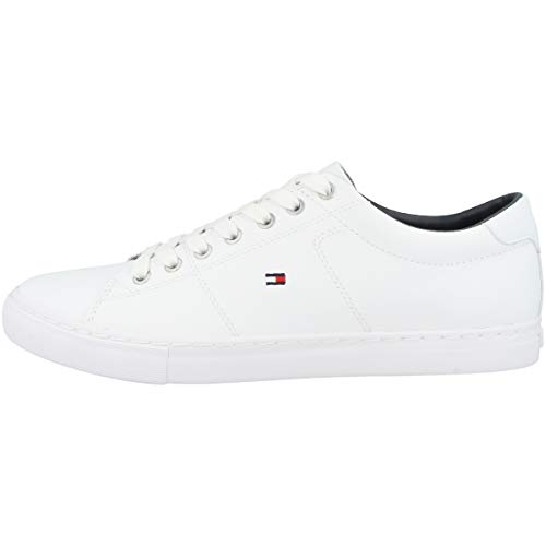 Tommy Hilfiger Herren Cupsole Sneaker Essential Leather Schuhe, Weiß (White), 44 EU