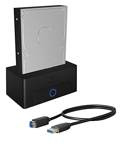 ICY BOX HDD / Festplatten Docking Station USB 3.0 für SATA 2,5 Zoll & 3,5 Zoll, Festplatten Lesegerät, Adapter, Extern, Schwarz, IB-1122-U3