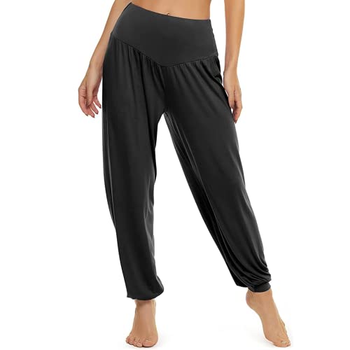 BeautyWill Haremshose/Yogahose/Jogginghose/Yoga Pilates Hosen/Yoga pants Hose für Damen - für Sport und Training aus 95% Modal L, Schwarz