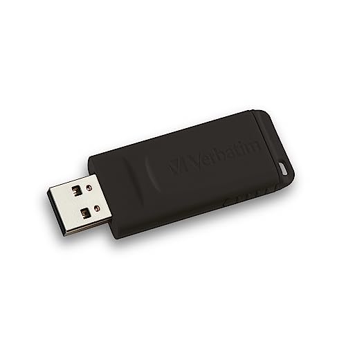 Verbatim Slider USB-Stick Drive 16 GB, USB 2.0, USB Speicherstick, für Laptop Notebook Ultrabook TV Autoradio, USB 2.0 Stick, Datenstick mit Schiebemechanismus, Schwarz