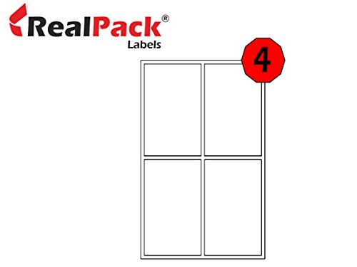 25 x realpackâ ® A4 Versandtaschen Adress-Etiketten Blatt Laser Inkjet Drucker 4 Etiketten pro Seite 99,1 mm x 139 mm