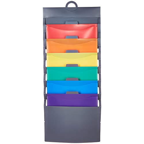 Amazon Basics Hängende Aktenordner mit 6 Taschen, 91,4 cm, mehrfarbig