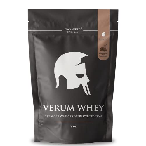 Whey Protein - Schokoladenmilch - 1 kg - Extra Cremig - Produziert in Deutschland aus regionaler Milch - Eiweißpulver zum Muskelaufbau und Abnehmen - Beutel - Gannikus Original®
