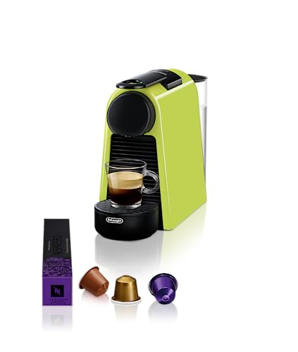 Nespresso De'Longhi EN 85.L Essenza Mini Kaffeekapselmaschine, Welcome Set mit Kapseln in unterschiedlichen Geschmacksrichtungen, 19 bar Pumpendruck, Platzsparend,Lime