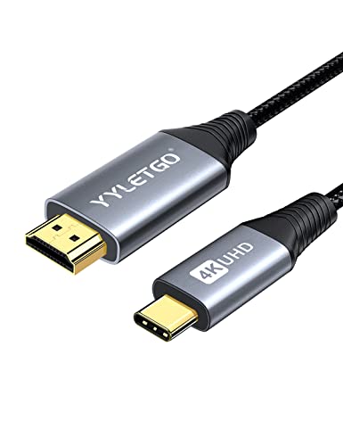 YYletgo USB C auf HDMI Kabel 4K (Thunderbolt 3 kompatibel) Type C auf HDMI Kabel kompatibel mit MacBook Pro/Air 2020-2018,iPad Air 4,Samsung Galaxy Note20/S20/S10/S9,Huawei Mate 40/Mate40 Pro/Mate30
