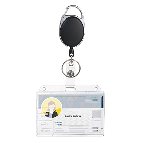 Vicloon Schlüsselanhänger Set, Schlüsselring Retractable Badge Reel mit Belt Clip mit ID Card Holder Abzeichen Buddy Kit für Schlüsselanhänger und ID Card (1 PCS)