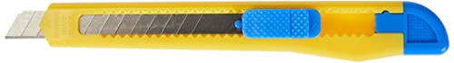 DONAU 7945001-99 Cutter/Sicherheitscutter, Plastik, mit Sicherheitsarretierung, 9 mm, blau/gelb