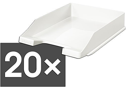 HAN 1027 Briefablage KLASSIK, DIN A4/C4, stapelbar, stabil, modern (weiß / 20er Pack)