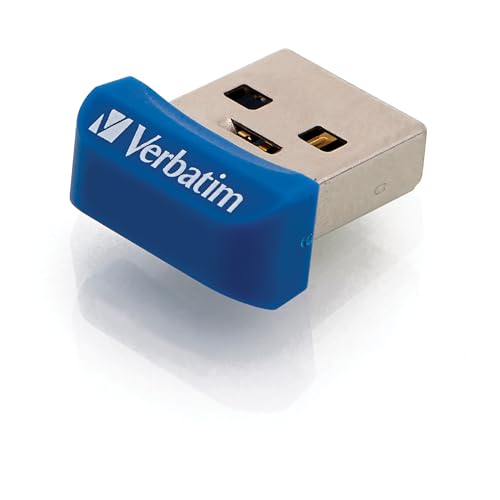 Verbatim Store 'n' Stay Nano USB-Stick, USB-3.2 Gen1, 32 GB, Speicherstick mini, USB-3-Stick für Laptop Notebook Ultrabook TV Autoradio, USB Nano Stick, flacher USB-Stick, blau