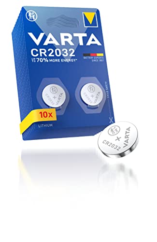 VARTA Batterien Knopfzellen CR2032, Lithium Coin, 3V, kindersichere Verpackung, für elektronische Kleingeräte - Autoschlüssel, Fernbedienungen, Waagen (20er Pack)