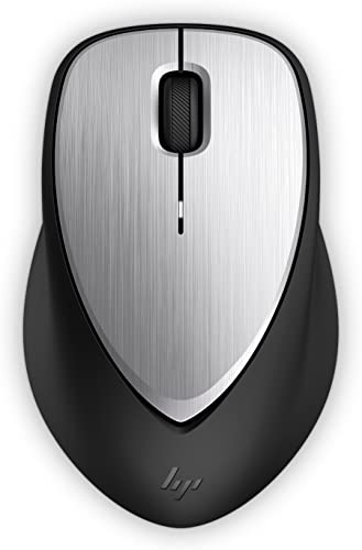 HP ENVY 500 (2LX92AA) kabellose Maus (wiederaufladbar, 1.600 dpi, Akkulaufzeit bi zu 11 Wochen, 3 Tasten, Scrollrad, USB dongle) schwarz / silber