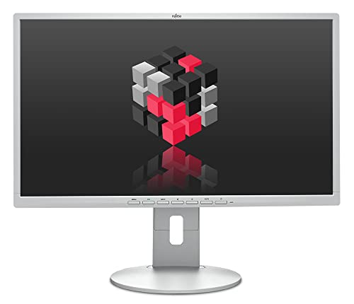 Fujitsu B24-8 T Monitor | 23,8 Zoll / 60,45 cm | TFT Flachbildschirm | 1920 x 1080 | 1000:1 | 250cd/m² | 5ms | DisplayPort & VGA & DVI | interne Lautsprecher | Weiß/Hellgrau (Generalüberholt)